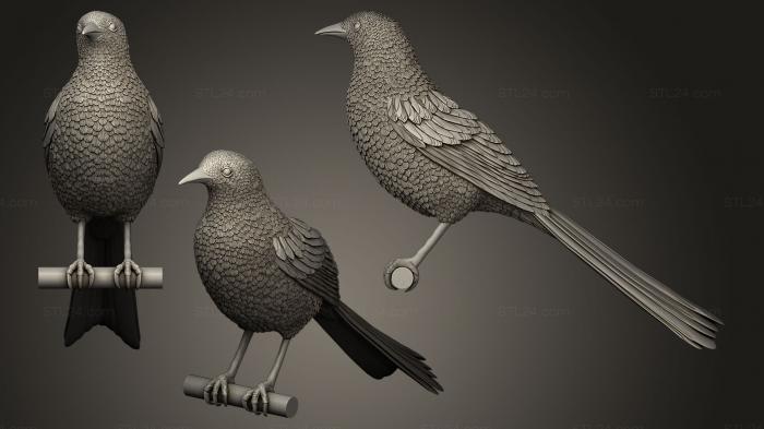 Bird figurines (Magpie, STKB_0047) 3D models for cnc